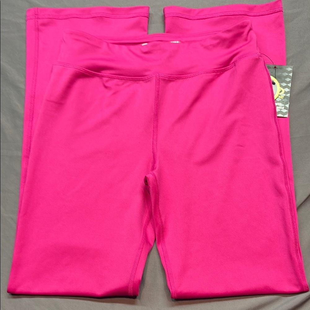 Barbiecore Pink Stretchy Performance Leggings Flare Bootcut NWT